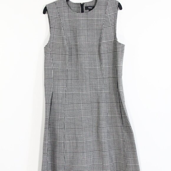 Theory Helaina Wool Dress sz 4 Women Plaid Shift Pockets Winter Fashion - Picture 6 of 10